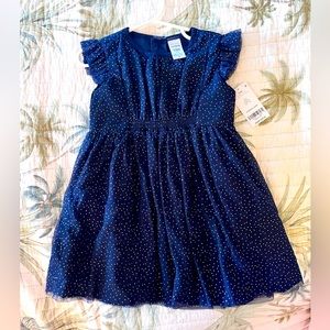 NWT- Carter's Blue and Gold Sparkle Dress (24m)